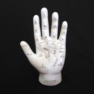 NEW 7.5” EBROS PSYCHIC FORTUNE TELLER PALMISTRY HAND PALM READING GOTHIC ODDITY